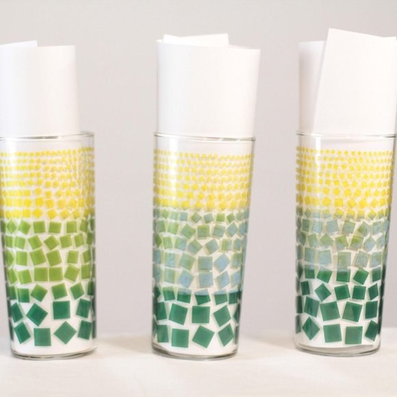 Vtg MCM Pokee Drinking Glass Set Tumbler Holder - Picture 3 of 10